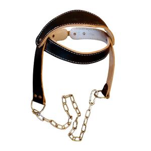 OEM Adjustable Cowhide Genuine Leather Head Harness Customizable Logo Wear-Resistant Unisex Fitness Head Harness - Product Image 5