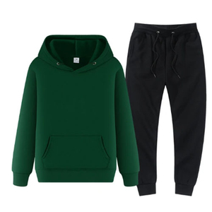 Nuevo Conjunto Deportivo Unisex, Sudadera con Capucha y Pantalones Deportivos, Color Sólido, Manga Larga, Ropa Casual de Otoño, Transpirable, 100% Algodón, Corte Regular - Product Image 2