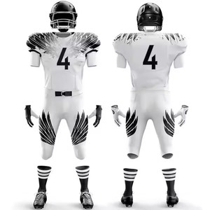 Uniforme de Fútbol Americano Personalizado, 100% Poliéster, Diseño de Ropa Deportiva para Equipos, Venta Caliente, Personaliza el Tuyo con Mangas Cortas - Product Image 1