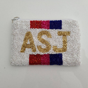 Porte-monnaie perlé Fraise Blanche, Pochette zippée en perles de rocaille motif fruit, Portefeuille artisanal en perles de verre, Cadeau d'été, Fournisseur en gros personnalisé - Product Image 5