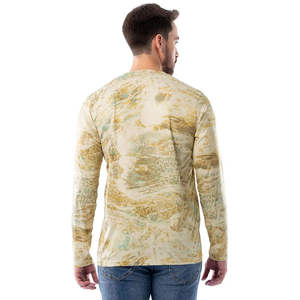Camiseta de Manga Larga para Hombre, Cuello Redondo, Corte Regular, Color Sólido, Informal, de Algodón Tejido Transpirable - Product Image 3