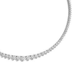 Collier tennis gradué en or rose et diamants avec certificat IGI pour mariage, fiançailles et fête - Product Image 5