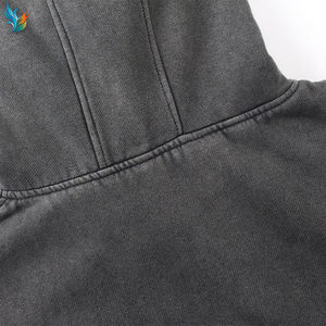 Sudadera con capucha personalizada con diseño de máscara, hombros caídos, estilo vintage, lavado ácido intenso, cremallera completa, fabricación de alta calidad - Product Image 2