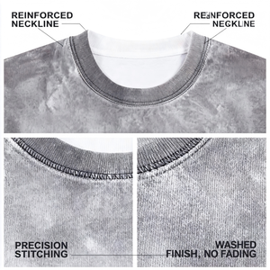 T-shirt vintage pour homme, coupe classique, 100% coton tricoté, streetwear, col rond, décontracté, respirant, tendance du marché américain - Product Image 4