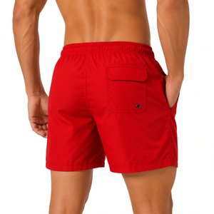 Shorts de Baño de Secado Rápido Personalizados para Hombre |   Traje de Baño Ligero de Cintura Media, 100% Poliéster, con Bolsillos con Cordón Ajustable |   Se Aceptan Pedidos OEM/ODM - Product Image 4