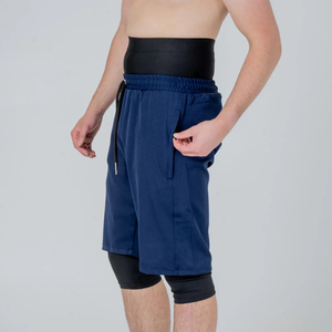 กางเกงขาสั้นอัลวาห์ราสำหรับผู้ชายแบบพรีเมียมขายส่ง ผ้าสองชั้น ความยาวระดับเข่า เอวสูง เหมาะสำหรับเล่นกีฬา ว่ายน้ำ ออกกำลังกาย และฝึกซ้อม - Product Image 1