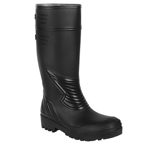 Botas Altas Unisex de Cuero Negro, Impermeables, Transpirables, con Forro de Malla y Puntera de Acero para Construcción, Aptas para Todas las Estaciones - Product Image 4