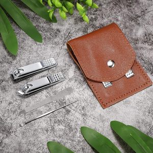 Premium Japanese Stainless Steel Nail Clippers Leather Travel Case Nail File Ear Pick Compact Manicure Kits - Product Image 3