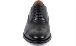 Chaussures habillées Oxford en cuir véritable à bout pointu, à lacets, couleur unie, pour le bureau et la carrière, toutes saisons, semelle extérieure en caoutchouc - Product Image 2