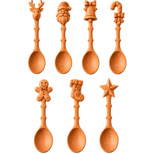 Cuillère en bois gravée personnalisée, design chaussette de Noël 2026, pour jeu sensoriel de Noël, cadeau de fêtes, prix de gros Vietnam - Product Image 2