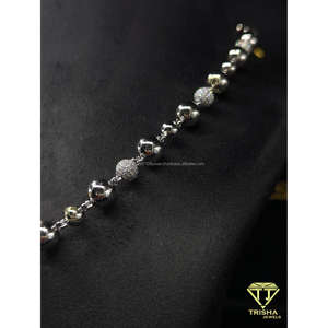 Collar de Cadena de Bolas con Cuentas de Lujo de Moda con Diamantes Cultivados en Laboratorio VVS en Plata de Ley 925, Joyería Hip Hop de Trisha Jewels - Product Image 5