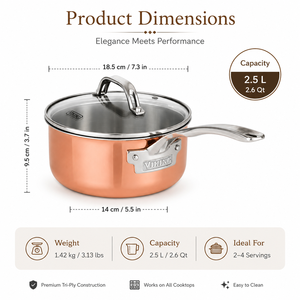 Casserole en cuivre artisanale avec couvercle et poignée en laiton, ustensile de cuisson en cuivre, faitout en cuivre, pot de cuisine, OEM ODM, vente en gros - Product Image 5