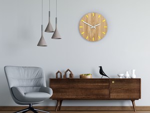 Natural Wooden <b>Clock</b> Budget Friendly Stylish <b>Wall</b> <b>Clock</b> for Living Room <b>Bedroom</b> Office and Gift Use - Product Image 4