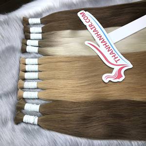 Super vente 100% extensions de cheveux Remy vietnamiennes droites naturelles de haute qualité sans enchevêtrement couleur blanchie en vrac 100 g grand Stock - Product Image 3