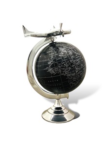 Globe terrestre décoratif en aluminium pour avion, pièce de décoration de bureau pour la maison ou le bureau, cadeau - Product Image 3