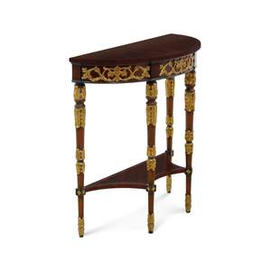 Console de luxe classique en bois massif avec détails sculptés à la main, finition acajou antique pour salon, entrée d'hôtel, intérieur - Product Image 2