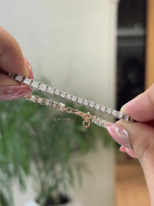 สร้อยข้อมือเพชรทรงกลมและทรงปรินเซสคัท 4.95 กะรัต ผลิตในห้องปฏิบัติการ ตัวเรือนทองคำแท้ VVS-VS EF ของขวัญวันครบรอบสำหรับเธอ - Product Image 3