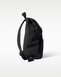 Sac à dos en nylon noir personnalisé avec cordon de serrage, grande capacité, léger, tendance, pour voyage et école, avec fermeture à rabat - Product Image 2