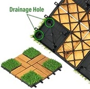 Carreaux de sol carrés Fresgard FG-VCG-AA antidérapants en bois d'acacia et mélange de fibres végétales, 300x300mm, pour balcon, jardin, décoration intérieure, résistants à la chaleur - Product Image 3