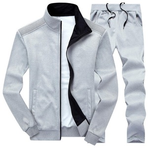 Trendy Men's Tracksuit Sets Zipper Design 100% Cotton Breathable Running Outfit Custom Logo Long Sleeve Tracksuits Set - Product Image 4