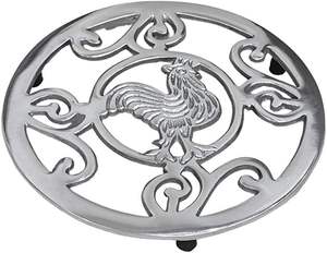 Soporte para ollas y sartenes de metal fundido con diseño de gallo, resistente al calor, antideslizante, estilo rústico para teteras - Product Image 1