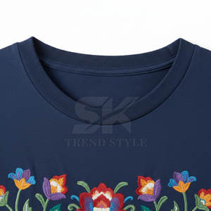 Camisetas Bordadas de Color Sólido en Venta, Nuevo Diseño, Camisetas Bordadas Profesionales, Camiseta Bordada con Talla Personalizada - Product Image 6