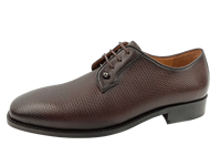 Dlords Gad Penny Chaussures Richelieu pour Homme en Cuir de Vachette Marron Plaqué, à Lacets, à Bout Pointu, Antidérapantes, pour le Bureau et la Carrière, Couleur Unie, en Cuir de Mouton