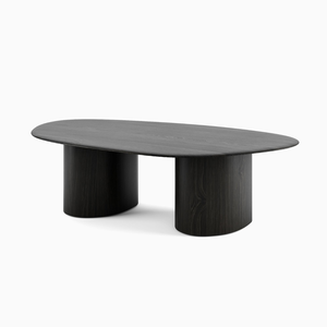 Modern Organic <b>Nesting</b> Coffee <b>Table</b> Solid Teak Wood Contemporary Design with Sculptural Pedestal Base for Luxury Living - Product Image 2