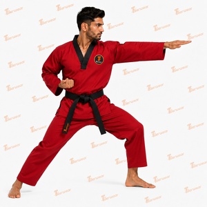 Uniforme Profesional de Taekwondo Dobok, Traje de Entrenamiento Ligero y Transpirable, Tela Resistente, Chaqueta con Cuello en V, Conjunto de Pantalones, Personalizado OEM - Product Image 2