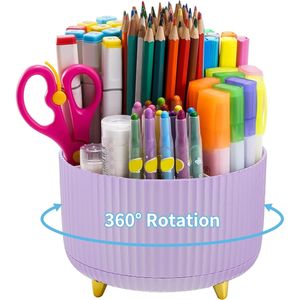 360-Degree Rotating <b>Desk</b> Organizer with 5 Compartments Pen Holder and Art Supply Organizer Accessory - Product Image 1
