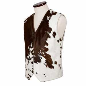Chaleco de Cuero Vacuno para Hombre, sin Cuello, a Cuadros, Ropa de Invierno, Cierre de un Botón, Estilo Casual, Secado Rápido - Product Image 4