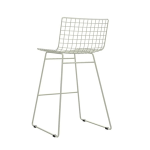 Silla Moderna de Metal Blanco con Respaldo de Rejilla para Sala de Estar, Asiento con Estructura Cantilever, Muebles para Exteriores, Villas y Apartamentos, Venta al Por Mayor - Product Image 1