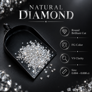 Diamants naturels ronds taille brillant, couleur FG, clarté VS, 0,004-0,008 carats, diamants en vrac pour la fabrication de bijoux |   Vente en gros - Product Image 5