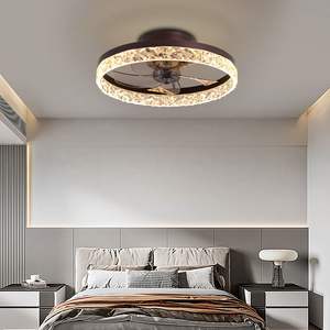 Ventilador de Techo LED de Perfil Bajo con Luz, Control Remoto, Regulable, 6 Velocidades y Temporizador, Aspas Reversibles, Marrón, 20 Pulgadas - Product Image 3