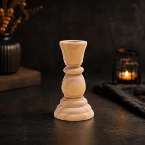 Porte-bougie en bois naturel fait main de haute qualité, résistant à la chaleur, design minimaliste pour décoration rustique de Noël, vente en gros - Product Image 3
