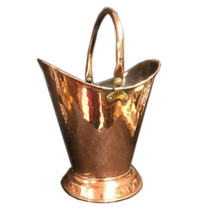 Cubo para carbón de hierro con acabado de cobre personalizado, juego de chimenea hecho a mano de alta calidad y accesorios, cubos para carbón - Product Image 1