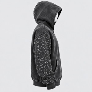 Sweat à capuche personnalisé vintage délavé, coupe ample, imprimé en relief multicolore, 100% coton, pull molletonné d'hiver, prix abordable, OEM personnalisé - Product Image 4