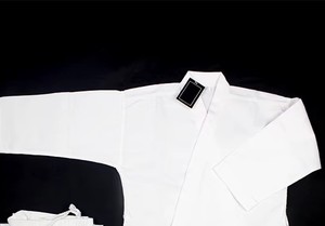 Uniforme de Taekwondo Unisex Blanco con Cinturón Negro, Elástico, Transpirable, de Algodón, para Artes Marciales, para Adultos, Corte Regular - Product Image 2