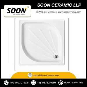 Base de Ducha Cuadrada Moderna de Acrílico Blanco Empotrada con Drenaje Automático para Baños de Hoteles y Villas - Product Image 3