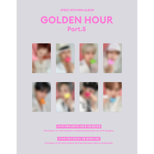 ATEEZ 14º Mini Álbum [GOLDEN HOUR Part.5] Versión LP Rosa con Accesorio de Audio y Video Aleatorio TOKTOQ POB - Product Image 3