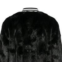 Veste longue d'hiver élégante pour femmes, en fausse fourrure et toile de soie, épaisse et chaude, douce et moelleuse, vêtements de mode, fournisseur en gros OEM ODM