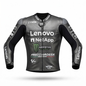 Men’s Cowhide Leather <b>Racing</b> <b>Jacket</b>/Chaqueta MotoCP Style CE Level 2 Armor Motorcycle Track Riding Protective Gear CE - Product Image 1