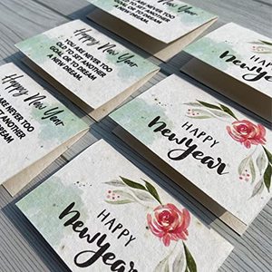 Cartes de vœux écologiques de luxe pour cadeaux d'anniversaire et événements célébratoires, cartes de messages avec texture de papier naturel, pour la famille et les proches - Product Image 1