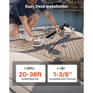 Verricello Elettrico Verticale 12V DC 1100W per Ancoraggio da Pesca, per Catena da 1/4 di Pollice e Cavo in Nylon da 9/16 e 5/8 di Pollice, Max Pu Winch - Product Image 6