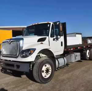 100% Fleet Supply Regular Cab Used 2015 For-International WorkStar 7400 26 ft <b>Flatbed</b> <b>Truck</b> - Automatic LHD Fast Dispatch - Product Image 4