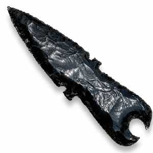 Cuchillo de Altar de Obsidiana Negra de 6 Pulgadas con Luna Creciente – Cuchillo Ritual Hecho a Mano para Venta al por Mayor de Artículos Metafísicos - Product Image 1