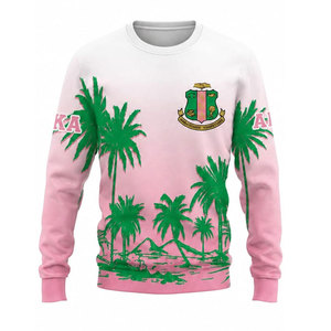 Greek Apparel <b>Pink</b> Crewneck Fleece Sweatshirt Embroidered <b>Men's</b> Casual Winter Wear Knitted Pullover Regular Fit Eco-Friendly - Product Image 2