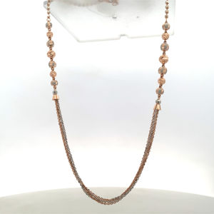 Collar Mala de Oro Rosa de 18K - Cadena de Perlas de Múltiples Hilos - Product Image 4