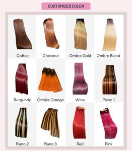 Magnifique Grade 12A Couleur Piano Soyeux Vietnamien Os Extensions de Cheveux Raides Perruque de Cheveux Bruts Perruque Frontale Cheveux Humains - Product Image 5