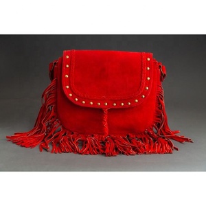 LW, elegante bolso cruzado de una sola correa para mujer, bandolera de cuero genuino con flecos para niñas, estilo bohemio para invierno y primavera - Product Image 1